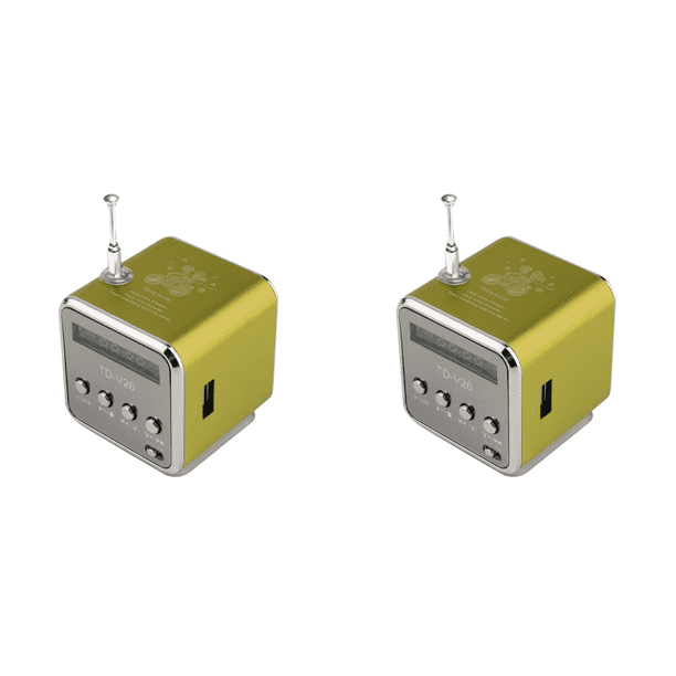(modelo en color adicional 282982) Mini altavoz portátil TD-V26 con pantalla LED y función radio FM reproductor MP3 portátil con tarjeta enchufable (verde)