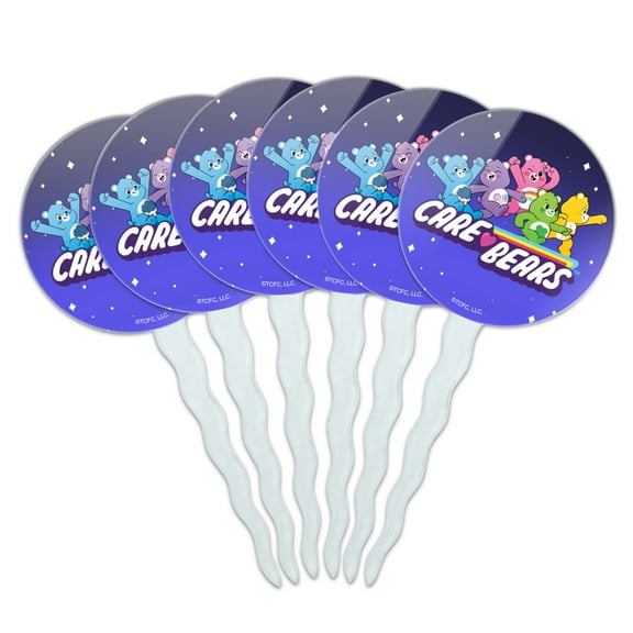 Care Bears: Unlock the Magic Logo Group Cupcake Picks Toppers Decoration Set of 6