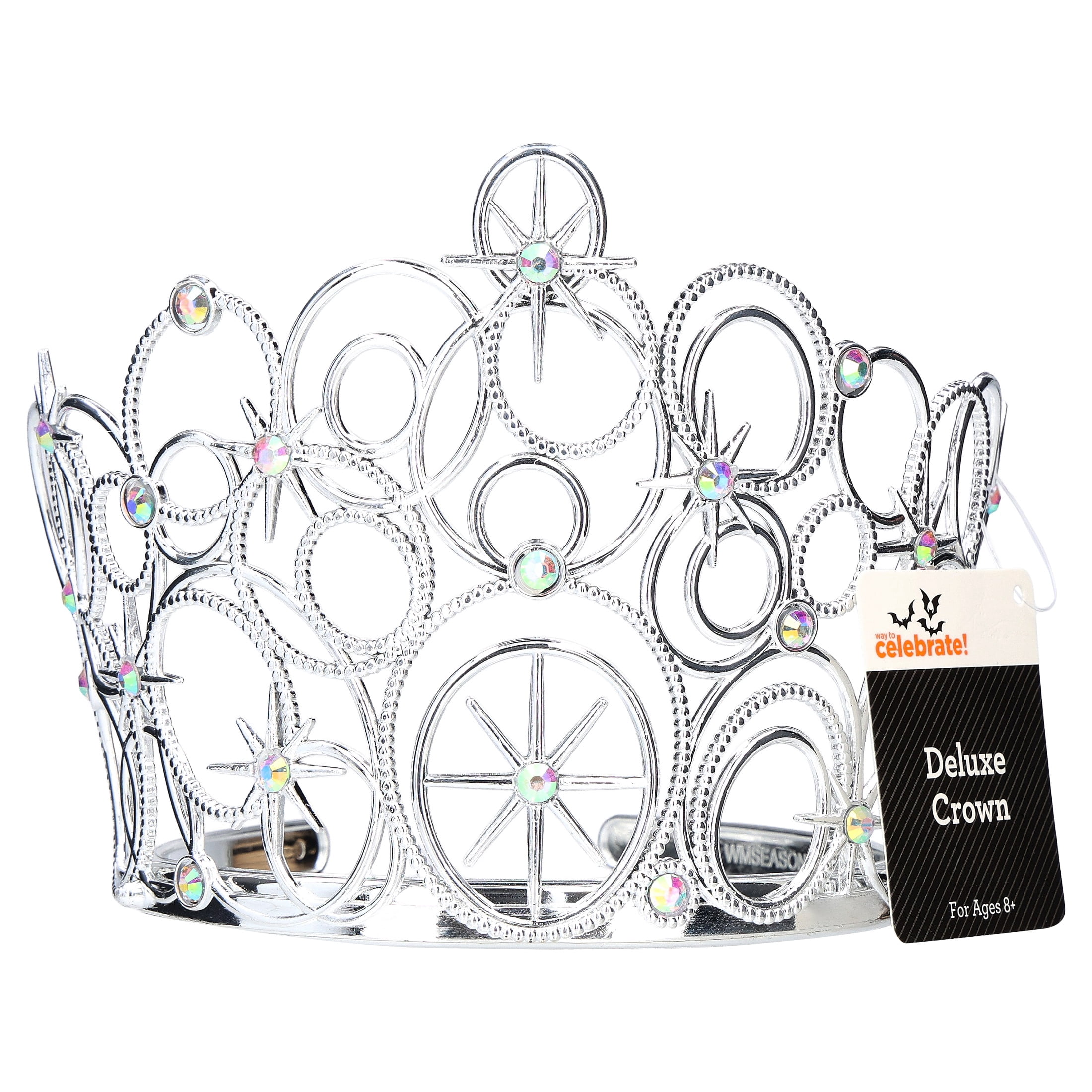 Deluxe Crown Costume Accessory for Adults, Silver, Halloween by Way To Celebrate