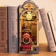thumbnail image 6 of Rolife 3D Jigsaw Puzzle Wooden Model Building Kit Book Nook Bookshelf Insert Decor Alley Miniature Kit DIY Dollhouse,Time Travel, 6 of 9