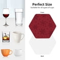 thumbnail image 6 of Naloa Christmas Red Snowflakes Leather Coasters for Drinks, Durable Drink Coasters 4 Set for Tabletop Protection, Luxurious Home Décor and Housewarming Gift ( {designName})Hexagon, 6 of 6