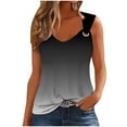 thumbnail image 2 of Tank Top for Women Fashion Ombre Shirt Round Neck Sleeveless Blouse Tops with Ring Casual Summer Tank Shirts, 2 of 5