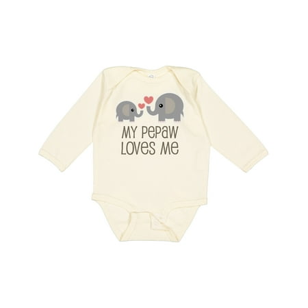 

Inktastic My Pepaw Loves Me Grandson Gift Baby Boy or Baby Girl Long Sleeve Bodysuit