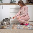 thumbnail image 4 of Bohemian Brown Geometry Rugs and Mats Non Skid Washable Absorbent Microfiber Soft Kitchen Mat for Floor Set Of 2 Decor Stain Resistant 17"x47"+17"x30", 4 of 7