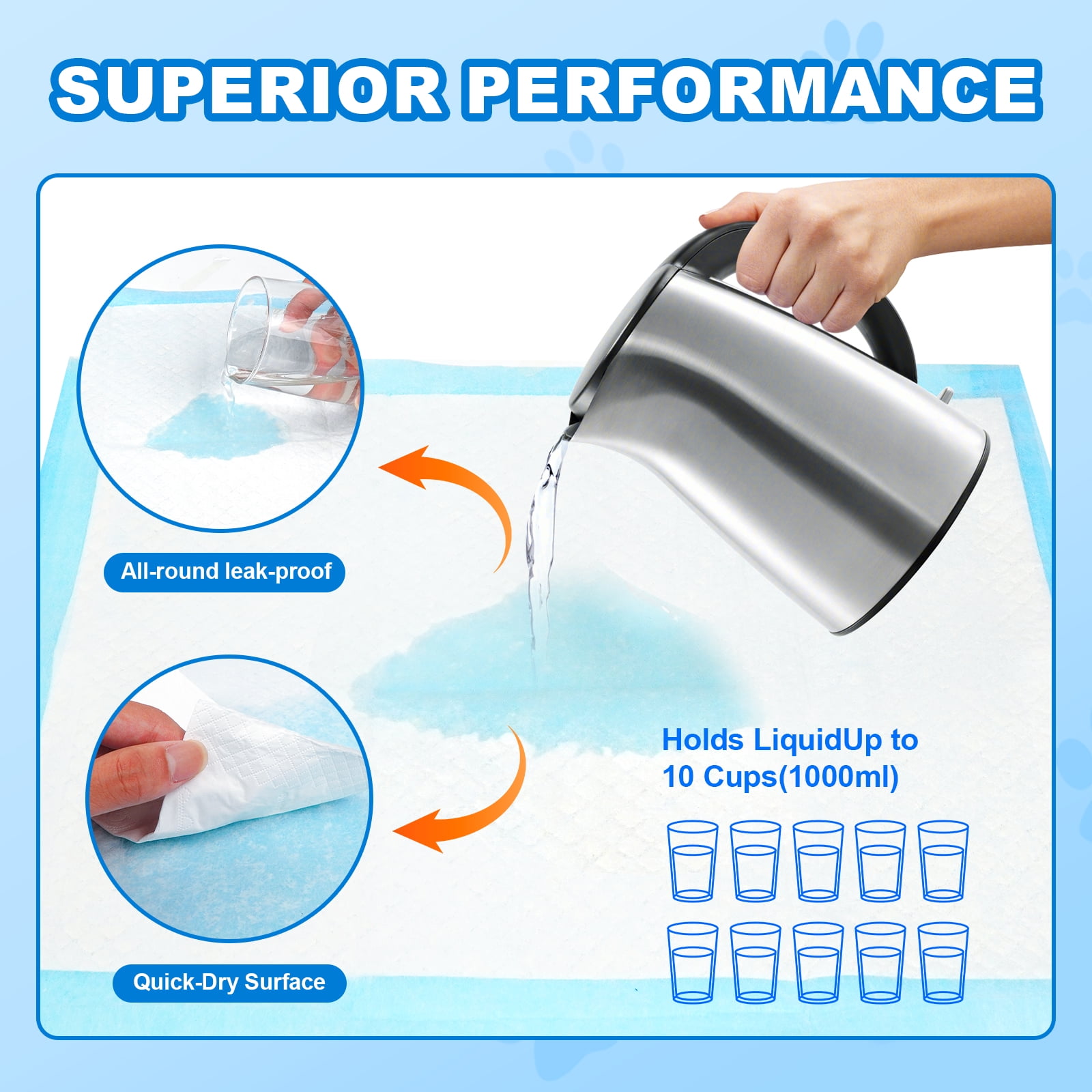 Disposable Dog Training Pads 13" x 17.7" (33x45 cm) - Leak-Proof and Odor Lock Pet Pads for Dogs