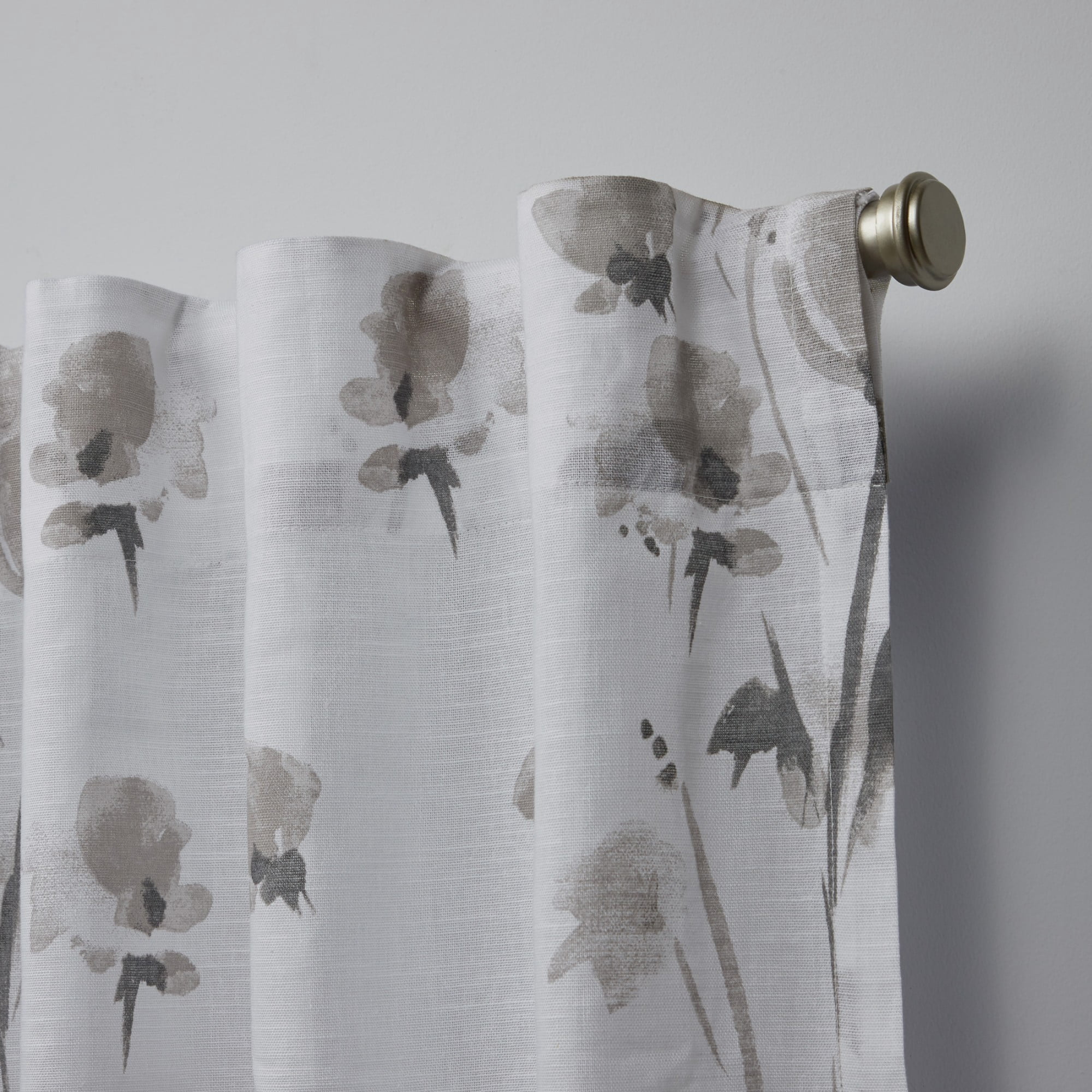 Nicole Miller New York La Petite Fleur Floral Cotton Hidden Tab Top Curtain Panel Pair