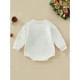thumbnail image 3 of Christmas Baby Boy Girl Clothes Santa Claus Romper Sweatshirt Onesie Crewneck Oversized Long Sleeve Bodysuit Outfit 0-18M, 3 of 8