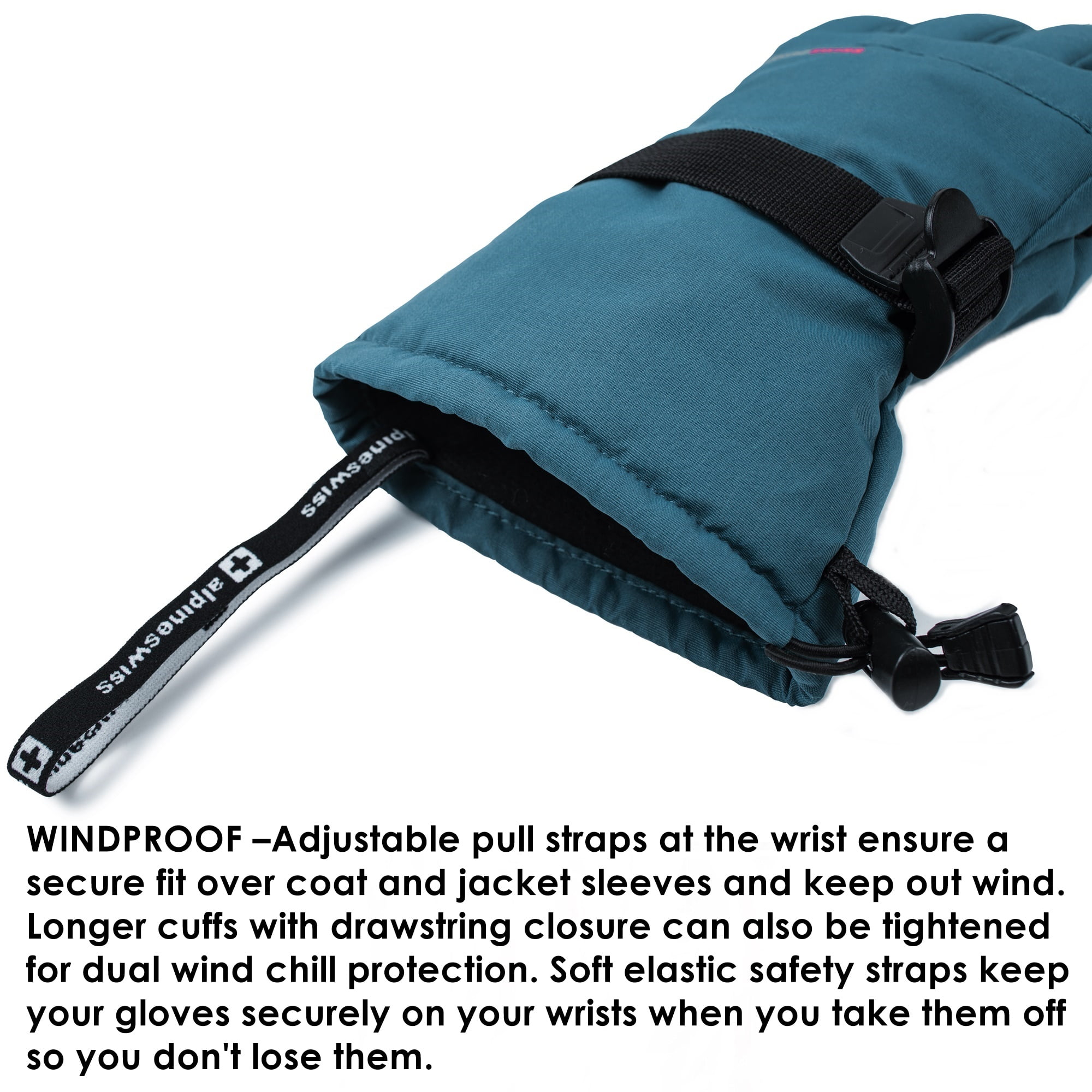 Alpine Swiss Mens Waterproof Gauntlet Snow Ski Gloves Winter Sport Snowboarding Windproof Warm 3M Thinsulate