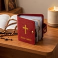 thumbnail image 7 of Genuine Leather Holy Card Holder with 54 Cards Religious Card Storage Organizer Wallet Case, 7 of 7