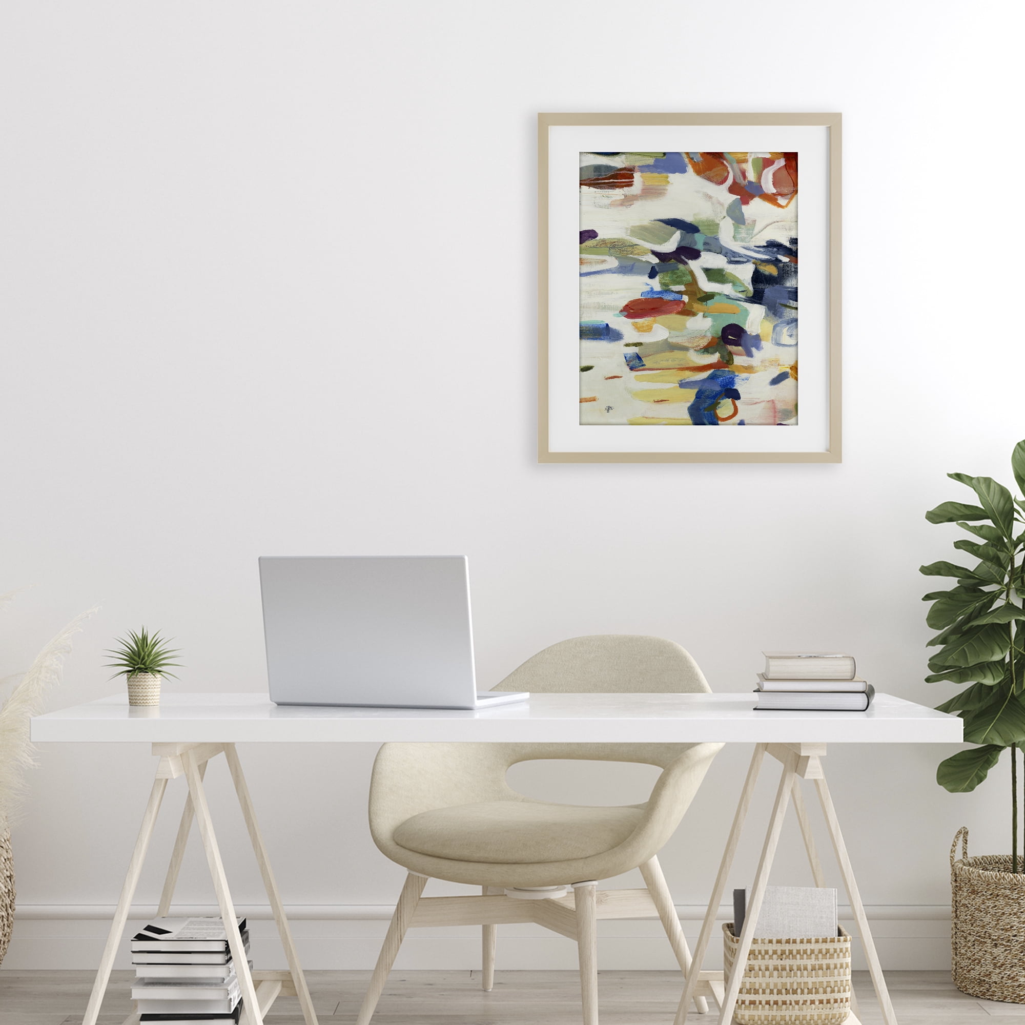 Stupell Industries Primary Hued Abstraction Birch Framed Print Under Glass, design by Lisa Ridgers