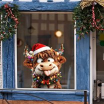 Hometravel Christmas Window Decorations, Cute Animal Theme Window Display, Festive Window Stickers and Decor for Seasonal Storefronts, Home