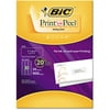 BIC Print and Peel Mailing Labels, 1" X 2 5/8", Clear, 30 labels per Sheet, 60-Sheets