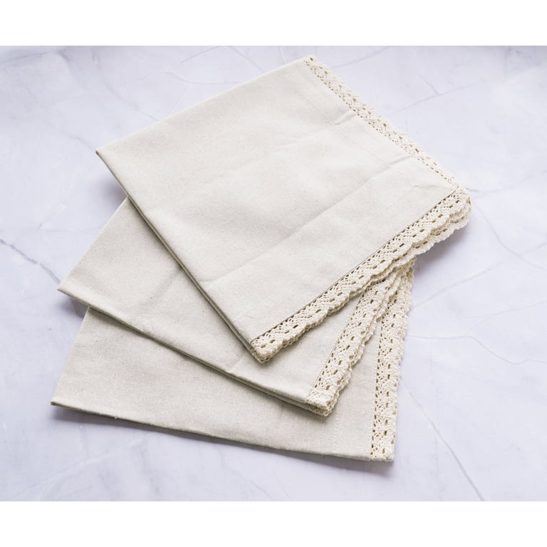 Lightly linen square neutral beige all purpose dinner napkin set of 4 -  Lavish Three