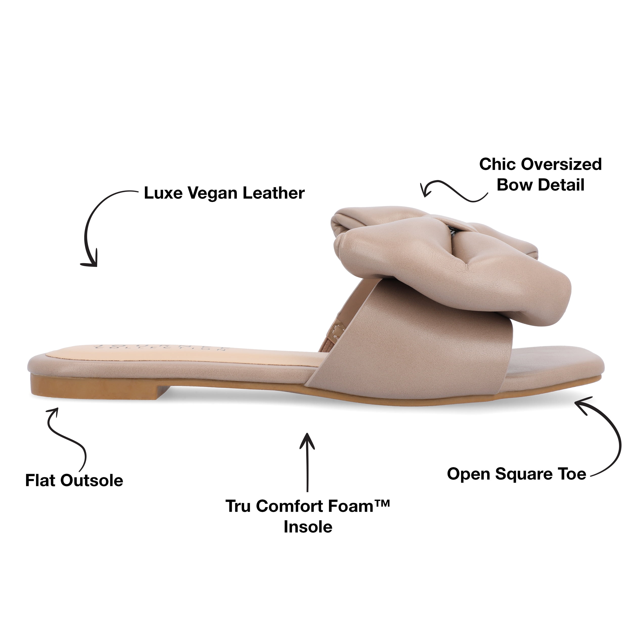 Journee Womens Fayre Slip On Flat Sandals, Widths Available