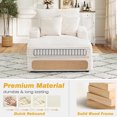 thumbnail image 4 of FFH Oversized Chair with Ottoman, Modern Accent Chair with Cup Holder, Corduroy Single Sofa Reading Chair for Living Room, Bedroom, Office, Beige, 4 of 12