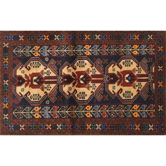 Ahgly Company Indoor Rectangle Traditional Chestnut Brown Persian Area Rugs, 8' x 12'
