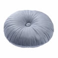 thumbnail image 2 of Round Pillow Cushion for Couch Velvet Decorative Small Throw Pillow Solid Color for Living Room Bed Floor 15.7”, Gray Round Throw 2pcs, 2 of 8
