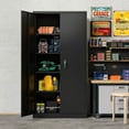 thumbnail image 4 of GAEANET Metal Storage Cabinet, 72 inches Locking Steel Storage Cabinet with 4 Adjustable Shelves,Garage Storage Cabinet with 2 Doors,Assembly Required, Black, 4 of 6