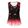 thumbnail image 4 of QUNYINEY Butterfly Shirts for Women Casual Sleeveless Crewneck Pullover Tank Tops Summer Loose Graphic Tees, 4 of 5