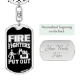 thumbnail image 2 of Firefighters Put Out Fire Stainless Steel or 18k Gold Premium Swivel Dog Tag Keychain, 2 of 10