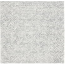 SAFAVIEH Metro Lucina Wavy Striped Area Rug, Silver, 6' x 6' Square