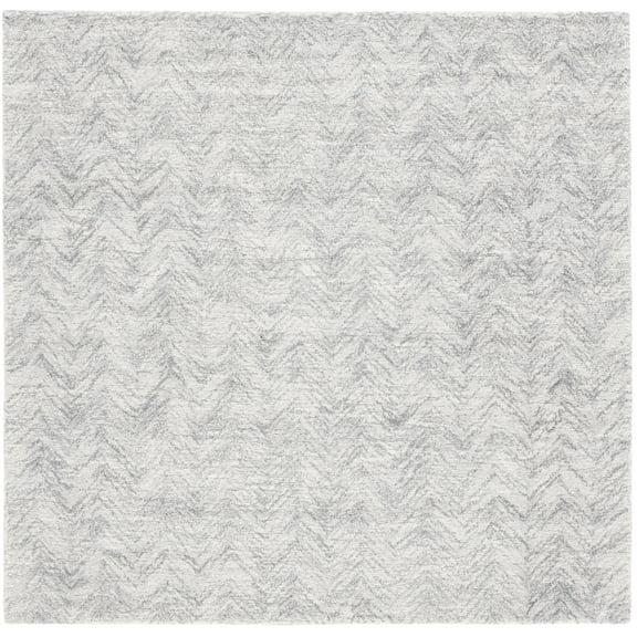 SAFAVIEH Metro Lucina Wavy Striped Area Rug, Silver, 6' x 6' Square