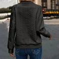 thumbnail image 4 of Heisall Womens Sweatshirts Long Sleeve V Neck Zip Up Solid Color Embossed Casual Knit Pullover, 4 of 8