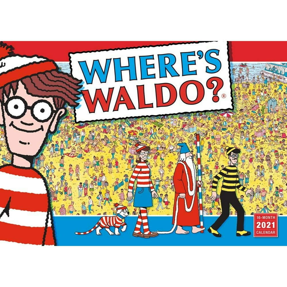 2021 Wheres Waldo Monthly View Wall Calendar, 16-Month, 14"x10", by 2021 Wheres Waldo Monthly View Wall Calendar, 16-Month, 14"x10", by