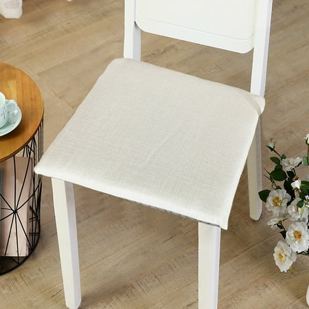 

Chair Seat Cushion 1 Thick Square High Density Foam Bench Cushion with Ties Non-Slip Chair Seating Pad Floor Cushion for Dining Kitchen Office (White 15.74x15.74x1.57in)