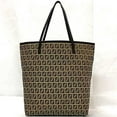 thumbnail image 4 of Pre-Owned Fendi Tote Bag ec-21844 Beige Brown Zucchino Canvas Leather FENDI FF Unisex... (Good), 4 of 11