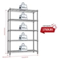 thumbnail image 6 of IZEUK 5 Tier Metal Shelves, 45.3" W x 15.7" D x 70.4" H, Heavy Duty Adjustable Utility Shelf Rack for Garage, 1750LBS, Chrome, 6 of 7