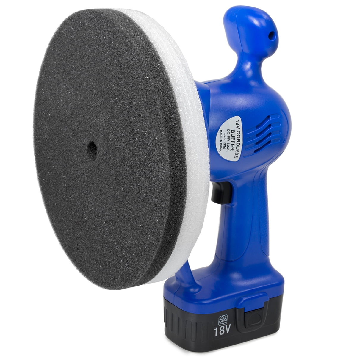 XtremepowerUS 18v Cordless Orbital Buffer / Polisher 10" Pad Car Buffer Polisher Waxer Polisher Pad Bonnets, Blue