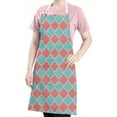thumbnail image 5 of Red Teal Checkerboard Checkered Pattern Apron-Garden Aprons for Women with Pockets-Cotton Linen Waterproof Kitchen Cooking Gardening Aprons Adjustable for Kitchen,Cooking,BBQ and Salon 33x27 Inch, 5 of 7