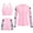 Pink, variant on FEOYA Women’s 3 Piece Rash Guard Long Sleeve Swimsuits with Built-in Bra Bathing Suit Surfing Sun Protection Zip-Up Swimwear Boyshorts Swim Shirt Quick Dry S