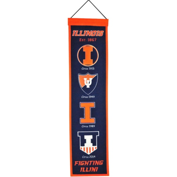Illinois Fighting Illini Logo Evolution Heritage Banner