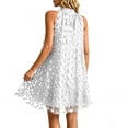 thumbnail image 6 of ClodeEU Women's Halter Neck Lace Mini Dress,Sleeveless A Line Flare Cocktail Dress White,Women's Plus L, 6 of 7