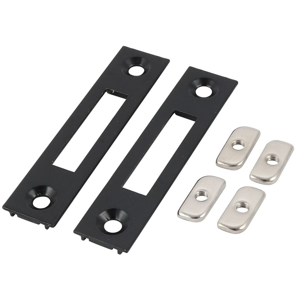 2Pcs 75mmx17mm Window Door Mortise Lock Keeper Latch Strike Black w