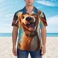 thumbnail image 2 of Pofeuu Blue Sky Cute Dog Print Hawaiian Shirt for Men Sleeves Casual Button Down Summer Beach Dress Shirts T-Shirts,Small, 2 of 7