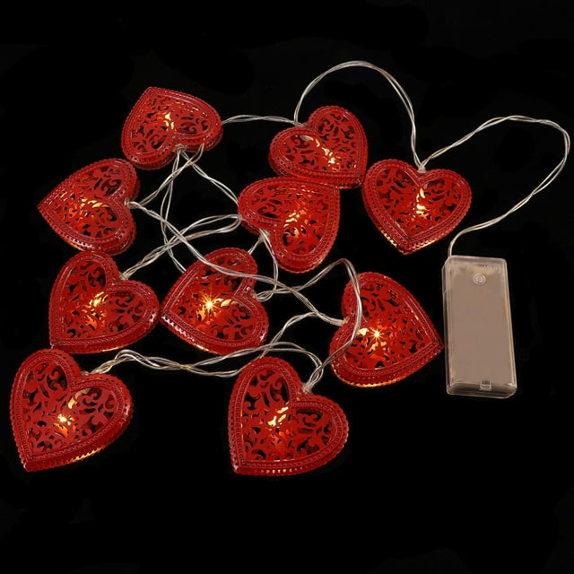 BEADCEST Heart Shaped Bedside Lamp 1 Set Red LED Lighting For Romantic Atmosphere