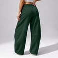 thumbnail image 4 of Stralyhd Wide Leg Womens Sweatpants Loose Fit Elastic Waist Fleece Pants Fall Winter Track Trousers Travel Fashion Outfits with Pockets Dark Green XL, 4 of 4