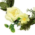 thumbnail image 4 of Northlight Mini Rose and Foliage Artificial Spring Wreath - 7" - Yellow, 4 of 5