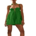 thumbnail image 1 of Femmes Fronde Robe Spaghetti Sangles Tie-up Plissé Fleur Été Mini Robe pour Cocktail, 1 of 2
