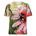 thumbnail image 5 of Ladybug Floral Print-3 T Shirts Basic T-Shirt Short Sleeve Ladies Tee Shirt Summer Graphic Clothing, 5 of 6