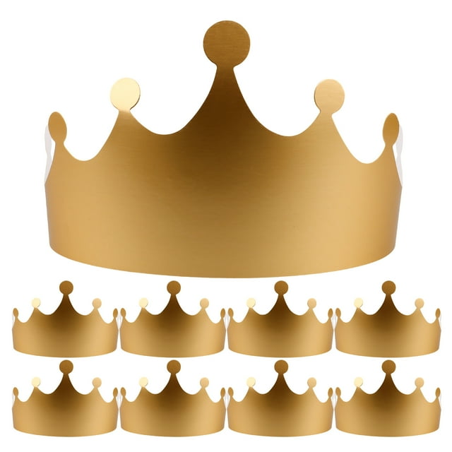 12 PCS Golden Paper Crown Hats Birthday Party Hats Party Supplies for Birthday Celebration Baby Shower