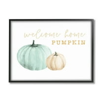 Stupell Industries Welcome Home Pumpkin Phrase Graphic Art Black Framed Art Print Wall Art, Design by Dogwood Portfolio