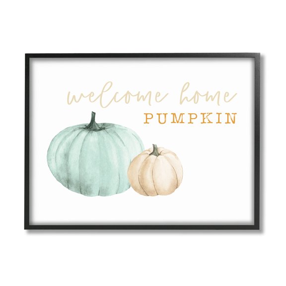 Stupell Industries Welcome Home Pumpkin Phrase Graphic Art Black Framed Art Print Wall Art, Design by Dogwood Portfolio