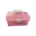 thumbnail image 2 of Small Storage Bins, 2-Tier Makeup and Craft Supply Organizer with Lid Handle, Plastic Storage Container, Portable Stackable Storage for Beauty Tools, Home Organization, 2L, 2 of 4