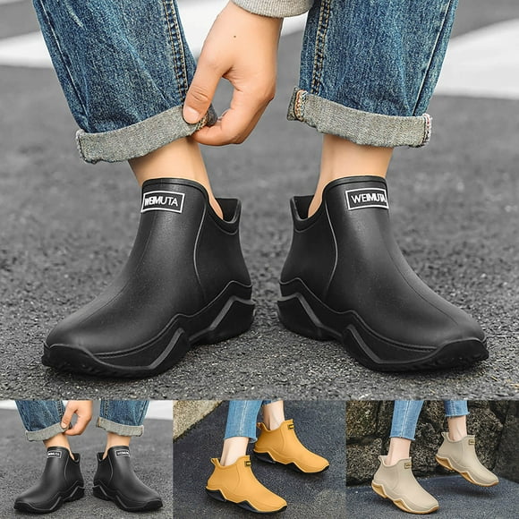 Ladies Rain Boots Couple Versatile Water Shoes Bottom Non Slip Kitchen Rubber Shoes Women Rubber Boots White 44