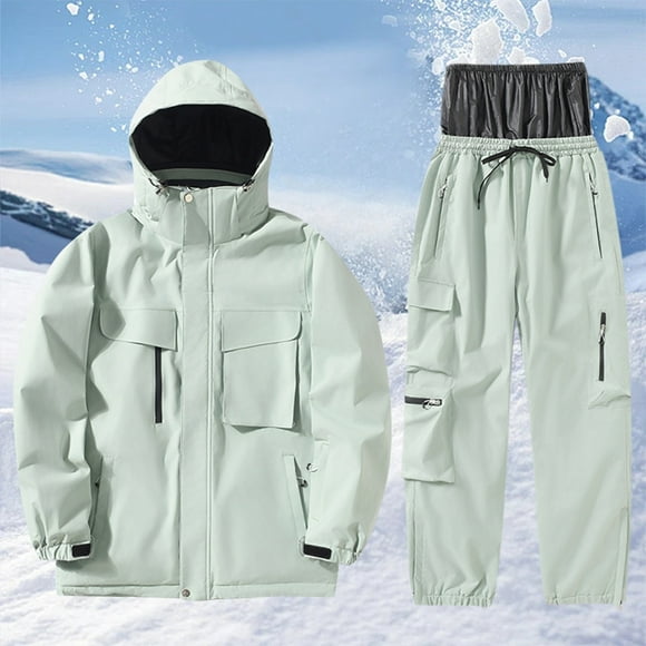WILLBEST Jeans for Women Men and Women Ski Jackets and Pants Set Windproof Insulated Snowsuit Winter Warm Snowboarding Snow Coat Pants for Woman