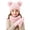 Pink, variant on SAWOBUUN 3Pcs Kids Winter Hat Scarf Glove Set Cable Knit Fleece Lined Beanie Mitten Neck Warmer for Boys Girls Cold Weather